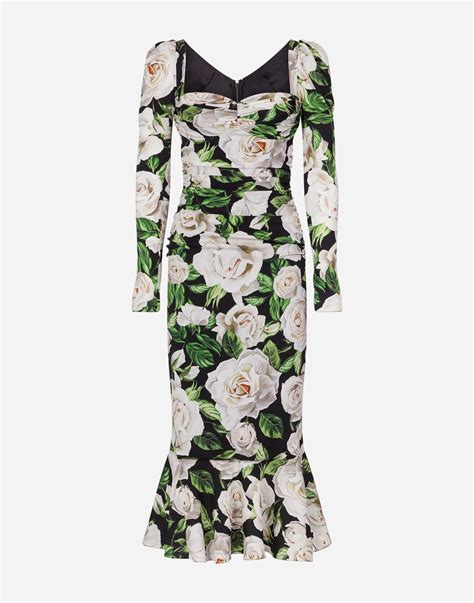 dolce gabbana rose dress free shipping|Dolce & Gabbana charmeuse dress.